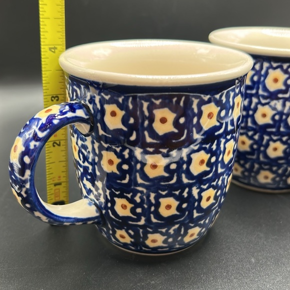 Blue and White Patterned Ceramic Mugs - Picture 9 of 9